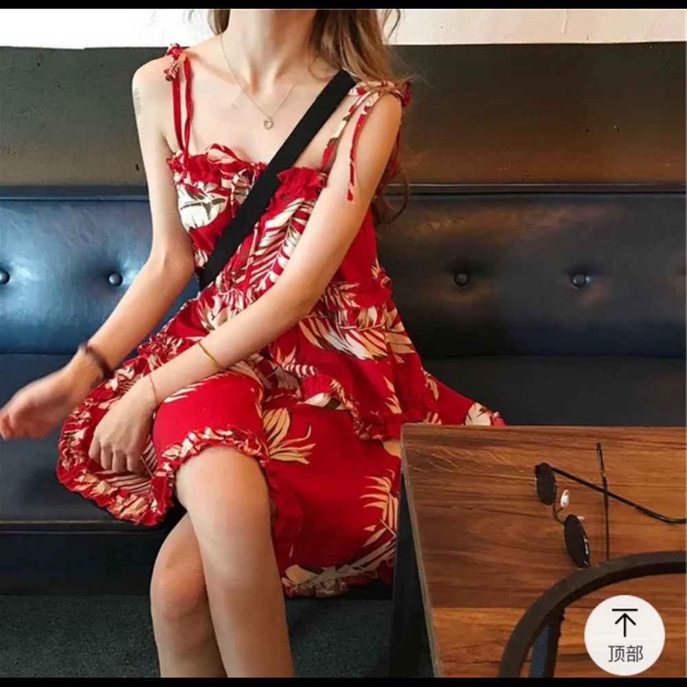 New red Dress for summer beach and vacations